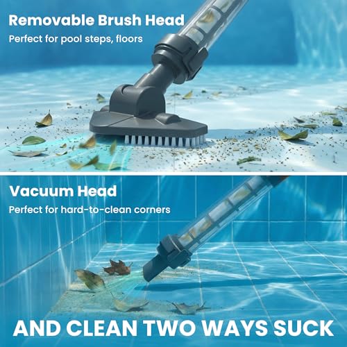 Handheld Cordless Pool Vacuum, Portable Pool Cleaner with Long Runtime and Strong Suction, Ideal for Hot Tubs, Spas, Inground & Above Ground Pools