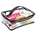 mDesign Clear-View Travel Makeup and Toiletry Tote Bag Storage Organizer with Smooth-Glide Zipper Closure - Perfect for Packing Luggage/Suitcase and Carry-Ons - Medium, Pack of 2, Clear/Black Trim