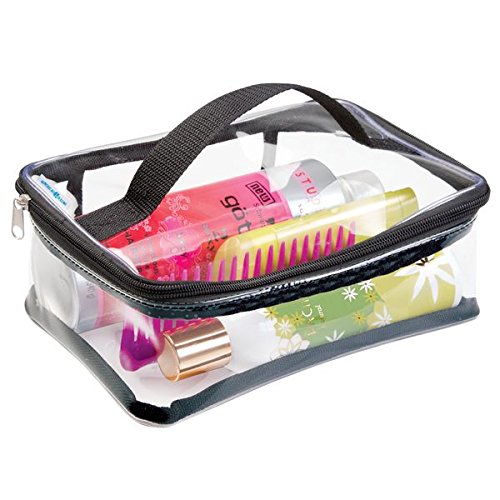 Práctico neceser transparente para la playa o viajes. Elaborada en PVC y poliéster.