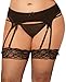 Seven Til Midnight Women's Plus-Size Queen Size Double Up Mesh Garter Belt, Black, 3X/4X