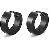 Gulaka Stainless Steel Mens Womens Hoop Earrings Piercings Huggie Hypoallergenic