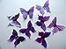12 Small Assorted Purple Decorative Wafer Paper Butterflies © 1.75