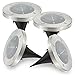 Tomshine Solar Ground Lights Disk Lights Outdoor Waterproof 4 LED Solar Garden Lights for Lawn Yard Deck Patio (Warm White, 4 Pack)