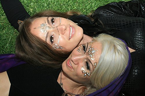 image for Gold Temporary Tattoos by Golden Ratio Tats, metallic festival face pa