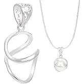 BENECREAT Sterling Silver Irregular Shape Gemstone Pendant Blank, Pendant Setting, DIY Jewelry Making
