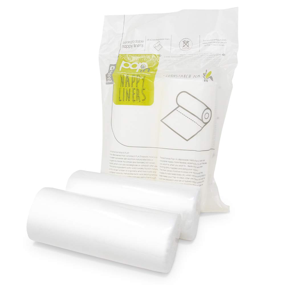 Close Parent - Eco-Friendly Biodegradable Nappy Liners - Birth to Potty in White - Plant-Based Materials - 2 Rolls Pack