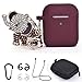Airpods Case, TOROTOP Silicone Air pod Case Cover Cute Protective Accessories Set with Bling Elephant Keychain/Ear Hook/Storage Box Compatible for Apple Airpods 1&2 Women Girls(Burgundy)