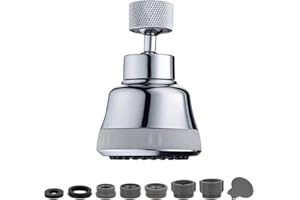 TXYGZ Faucet Aerator Faucet Sprayer Attachment, Kitchen Faucet Head Replacement with 4 Spray Modes, 360° Swivel Faucet Extender Anti-Splash Sink Sprayer Faucet Nozzle Head (Diamond, Silver)