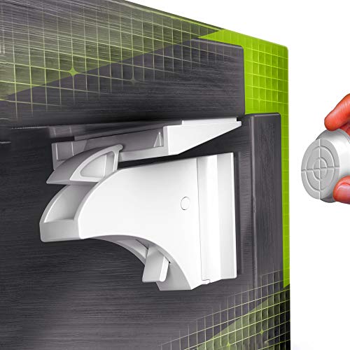 Skyla-Homes-Magnetic-Cabinet-Locks-12-pack-Baby-Proofing-Child-Safety-The-Safest-Quickest-and-Easiest-Multi-Purpose-3M-Adhesive-Child-Proof-Latches-No-Screws-or-Tools-Needed