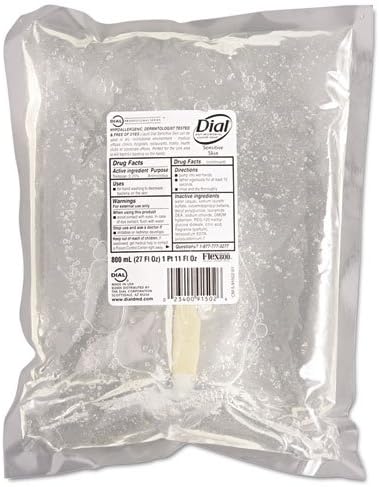 Dial Professional 91502 Antimicrobial Soap for Sensitive Skin 800mL Flex Pak Refill 12/Carton