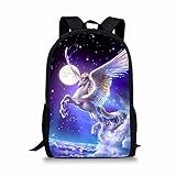 Middle School Student Backpack For Girls Fashion School Bag Bookbag Unicorn Galaxy