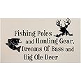 ESH7 35x57cm Country Deer Wall Decals Quotes Fishing Poles and Hunting GEA Wall Stickers for Kid's Room Nursery Bedroom Decor