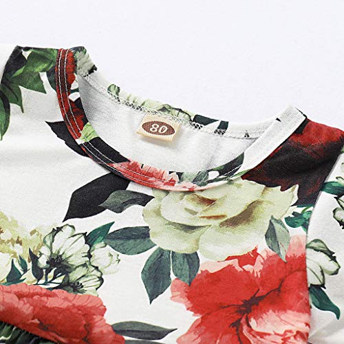 Girls Floral Shirt,SMALLE◕‿◕ 2019 Baby Girls Floral Dress Tops+Hole Denim Jean Kids Clothes Sets White