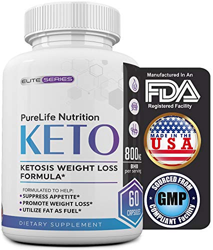 PureLife Keto Weight Loss Supplement: Extra Strength Diet Pills, Appetite Suppressant for Women and Men, Ketosis Weight Loss Pills, Carb Blocker for Ketogenic Diet (800mg BHB Potency)