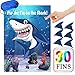 Pin the Fin on the Shark Games Birthday Party Supplies Decorations Shark Sticker Party Favors Games- 30 Fins