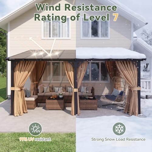 Aoxun G30059 20x10 Lean-to Gazebo Review: Wall-Mounted Pergola with Curtains and Netting image 18