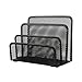 VANRA Small Letter Sorter Desktop File Holder Organizer Metal Mesh with 3 Vertical Upright Compartments (Black)