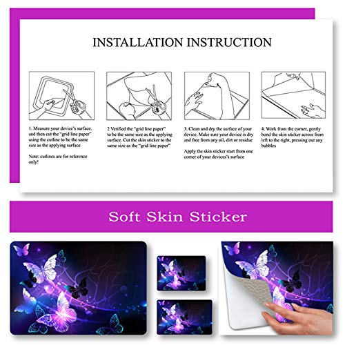 Laptop Skin Sticker Decal,12" 13" 13.3" 14" 15" 15.4" 15.6 inch Laptop Vinyl Skin Sticker Cover Art Decal Protector Protective Notebook PC (Free 2 Wrist Pad Included), Decorative Waterproof Removable - Image 6