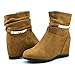 DREAM PAIRS COLINE Women's Casual Hidden Wedge Side Zipper Fuax Furs Line Booties Shoes