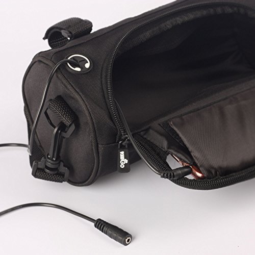 Bicycle Handlebar Bag, Vaiigo 2 Generation Multifunctional Bike Pannier, Waterproof Transparent Pvc Navigation Pouch Bag with Earphone Hole and Led Lamp (Black) - Thumbnail 3