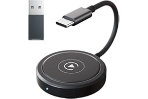 HEI LIANG Wireless Carplay Adapter, Converts Wired to Wireless Carplay Dongle for Wireless Control Plug & Play Carplay Fit for Cars 2016 & for Apple iPhone iOS 10+(Round)