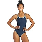 Sporti Thin Strap Athletic One Piece Swimsuit for Women - Solid Bathing Swimsuits for Competiton - Multi Color Selection