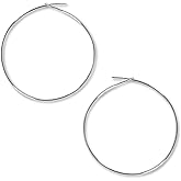 Thin Hoop Earrings for Women - Hypoallergenic Lightweight Wire Threader Loop Drop Dangles - Safe for Sensitive Ears - Plated in 925 Sterling Silver or 18K Gold