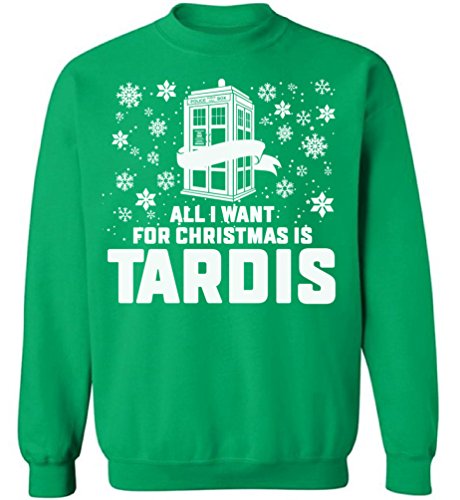 Raxo Doctor Who Sweatshirt Doctor Who Christmas Sweater Doctor Who Ugly Sweater Doctor Who Tardis Sweater Green 3XL