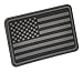 Hazard 4 (PAT-USA-L-BLK) US Flag Rubber 3D Morale Patch, Left Arm, Black/Grey