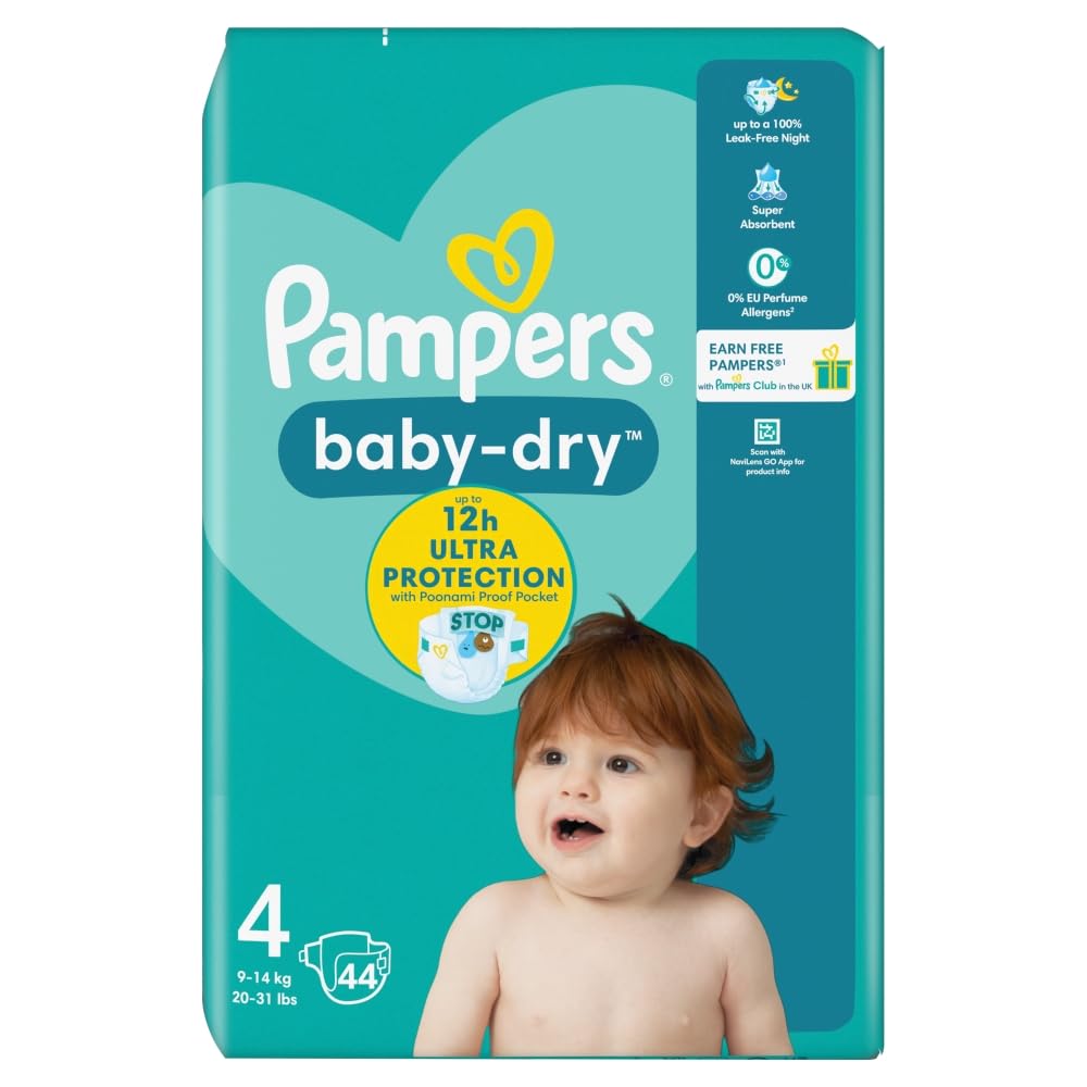 Pampers Baby-Dry Essential Pack - Size 4 (Maxi), 44 Nappies