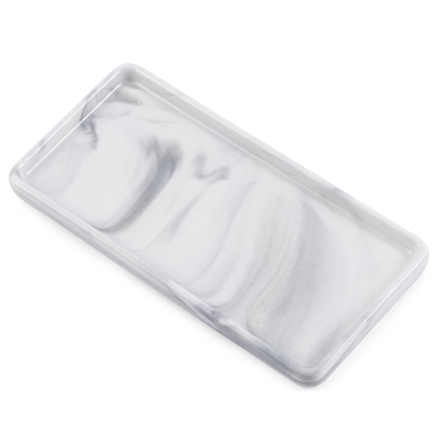 Ceramic trays for cosmetics, jewelry, suitable for organizing dressing tables and bathrooms, trays for toiletries etc (Grey-small)