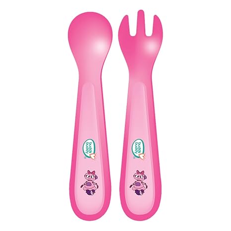 Buddsbuddy BB7034 Premium Fork and Spoon Set, 2 Pieces (Pink)