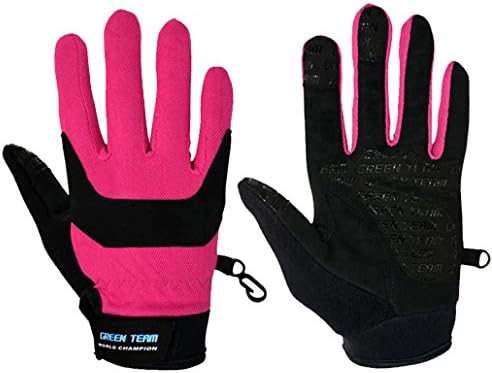 GREEN TEAM Cycling Bike Bicycle Motorcycle Sports Gloves Full Finger(1140#) Size M - Pink