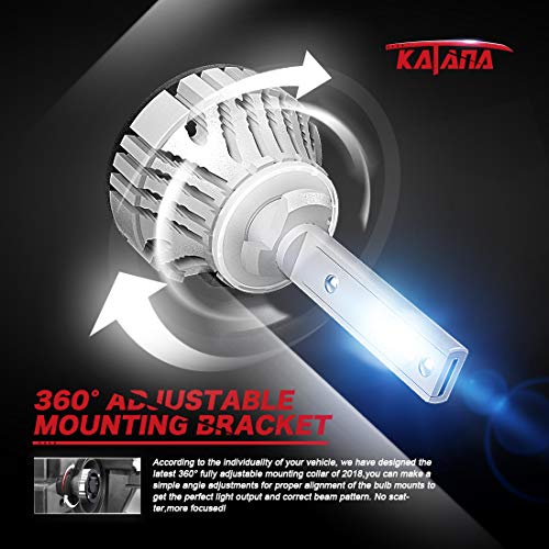 KATANA 880 LED Fog Light Bulbs,CREE Chips 12000Lm 5090Lux 6500K Extremely Bright Conversion Kit,360 Degree Adjustable Beam Angle - Thumbnail 3