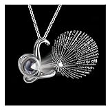 Forevereally Initial Necklace 100 Languages I Love You A-Z Alphabet Letter Pendant Necklace for Women Girls