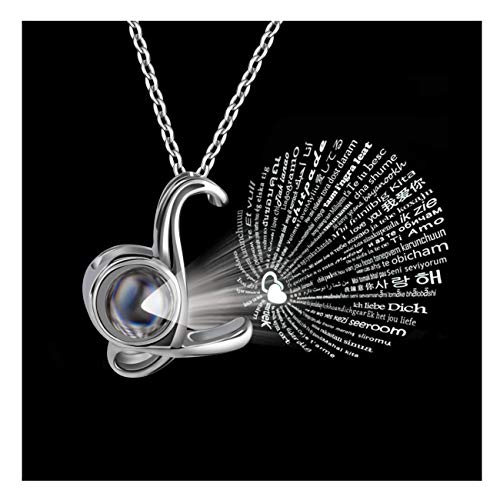 Forevereally Initial Necklace 100 Languages I Love You A-Z Alphabet Letter Pendant Necklace for Women Girls