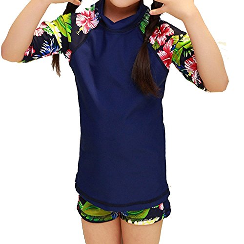 DONA Toddlers & Big Girls Swimsuit Two-Piece Tankini UPF 50+ UV Protective, 1-5 Years (Blue, 2-3T(Height:37.5"-41.3"/95-105cm)/M)