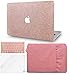 KECC Compatible with MacBook Air 13 inch Case A1932 Retina Touch ID Plastic Hard Shell Keyboard Cover Sleeve Screen Protector (Rose Gold Sparkling)