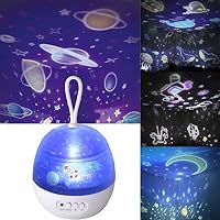 Starlight Projector Kids,Morovigo Ocean Carousel Universe Moon Star Night Light Projection Lamp, 360- Degree Rotating 8 Colors Mode LED Night Light Projector Stars for Bedroom Decoration