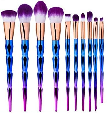 Osierl Makeup Brushes Set 10 Pcs Shine Colorful Gemstone Foundation Powder Eyeshadow Kits