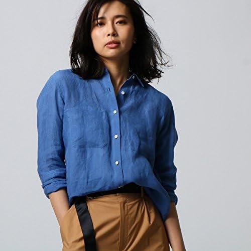 Amazon アンタイトル Untitled 洗える ゴンマートサフィランリネンシャツ ブルー 092 02 M シャツ ブラウス 通販