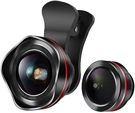 iPhone Camera Lens Kit, Lamyik 0.6X Super Wide Angle Lens + 238° Fisheye Lens +15X Macro Lens,Clip-On Cell Phone Camera Lenses iPhone, Android, Samsung Mobile Phones Tablets