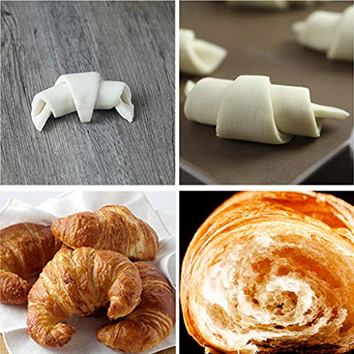 Stainless Steel Rolling Croissant Knife,Rolling Cutter for Croissant Bread Wheel Dough Pastry Bakeware Accessories Cake Cookie Cutters (Silver) - Thumbnail 2