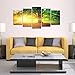 Formarkor Art Kx334 Canvas Print Green Forest Old Trees Sunshine Morning Forest Landscape Print On Canvas Giclee Artwork For Wall Decor Home Decor 5-piece