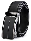 BULLIANT Men Belt, Leather Ratchet Belt for Men with Sliding Buckle 1 3/8