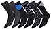 6 Pack Men's Dress socks - bamboo fiber by Velette - Size 10-13 (Black)