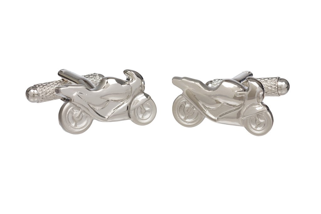 Racing Motorcycle Cufflinks for Men - Motorbike Cufflinks Presented in Onyx Art London Cufflink Box