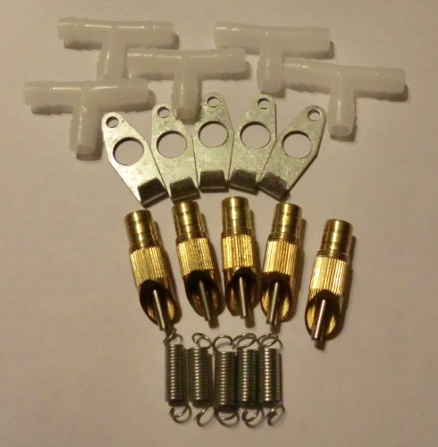 5 Pack Brass Rabbit water nipple Gravity feed waterer