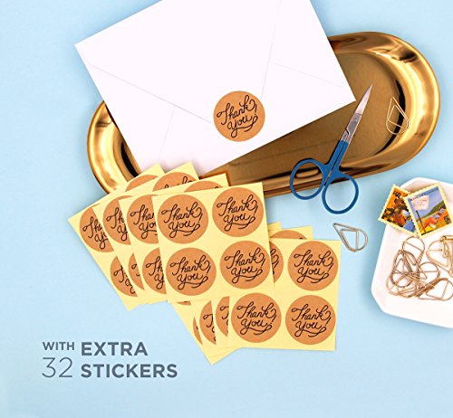 image for Minimalmart Thank You Box Set of 32 Assorted Premium Cards with GOLD E