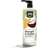 365 by Whole Foods Market, Strength &amp; Vitality Conditioner with Royal Jelly, Honey &amp; Propolis Extracts, Coconut &amp; Honey Scent, 32 Fl Oz